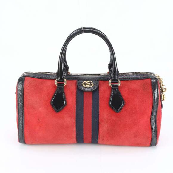 GUCCI Handbags - Gucci Ophidia GG 524532 Leather Handbag Mini Boston Sherry Line Red Brand Wom...